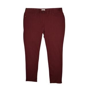 NEW YORK & COMPANY NEW $40 Burgundy Ponte Knit Ankle Leggings Size‎ 16